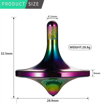 CHEETOP Stainless Steel Spinning Top enhanced Exquisite Perfect Balance Well Made Metal Desk EDC Little Fidget Toy Spin Long Time Over 6 Minutes Great Value (Iridescent Medium Diameter 29mm)
