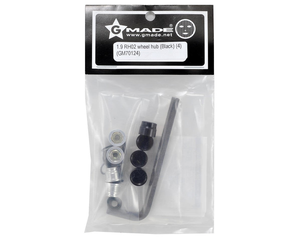 G-Made 70124 1.9 RH02 Wheel Hubs, Black (4)