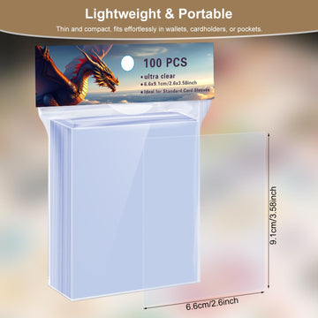2000 Counts Soft Clear Perfect Fit Inner Sleeves for Trading Cards Exact Fit Protector for TCG Sports (Basketball Baseball Football) and Collectible Cards Plastic Penny Sleeves (2000)