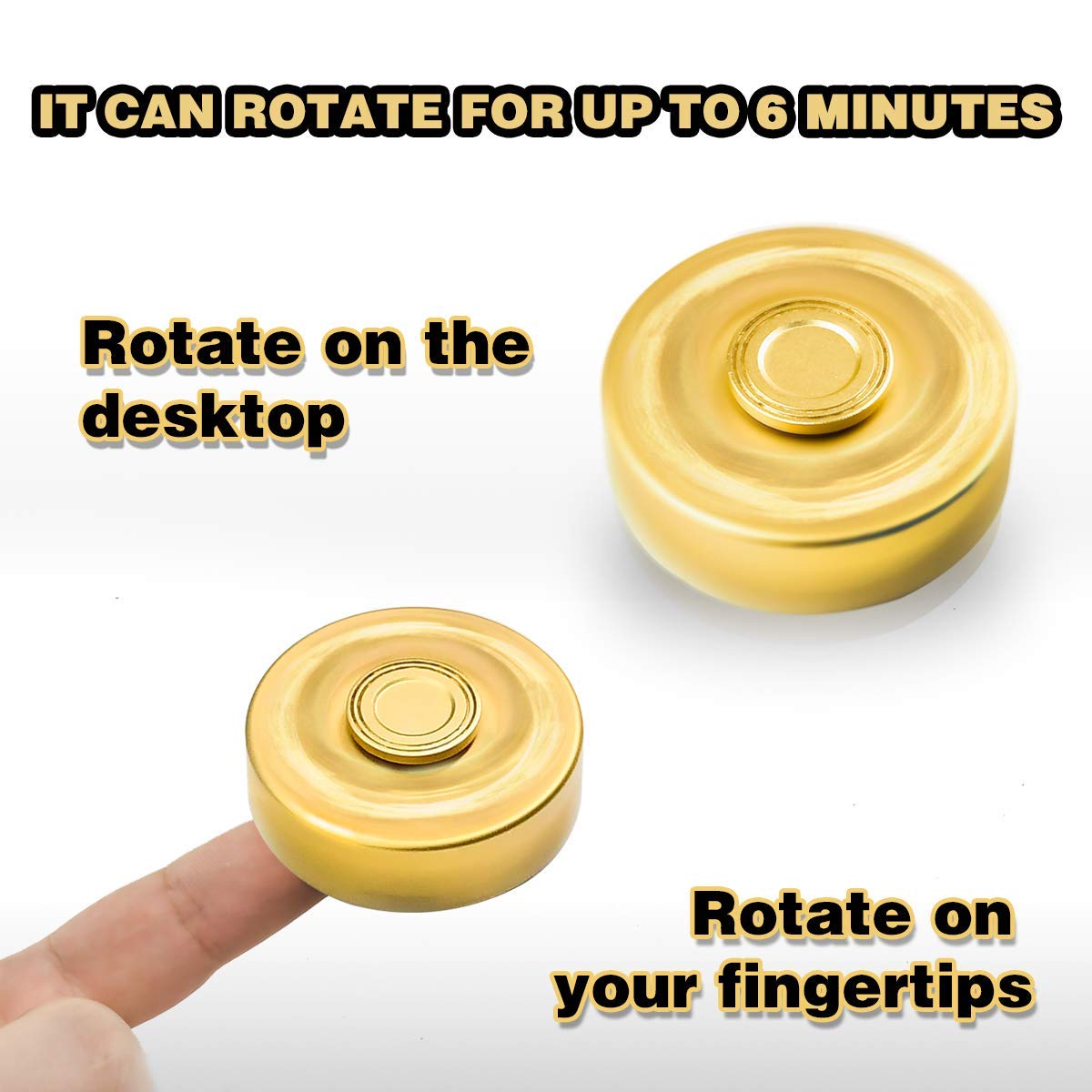 Umnodobn Alloy Metal Fidget Spinners Toy for Kids mature-themeds- Cool Sensory Handheld Finger Hand Cube Spiner for Stress Relief Desk Toys Gift for Office Holiday Stocking Stuffer Chirstmas Present Gold