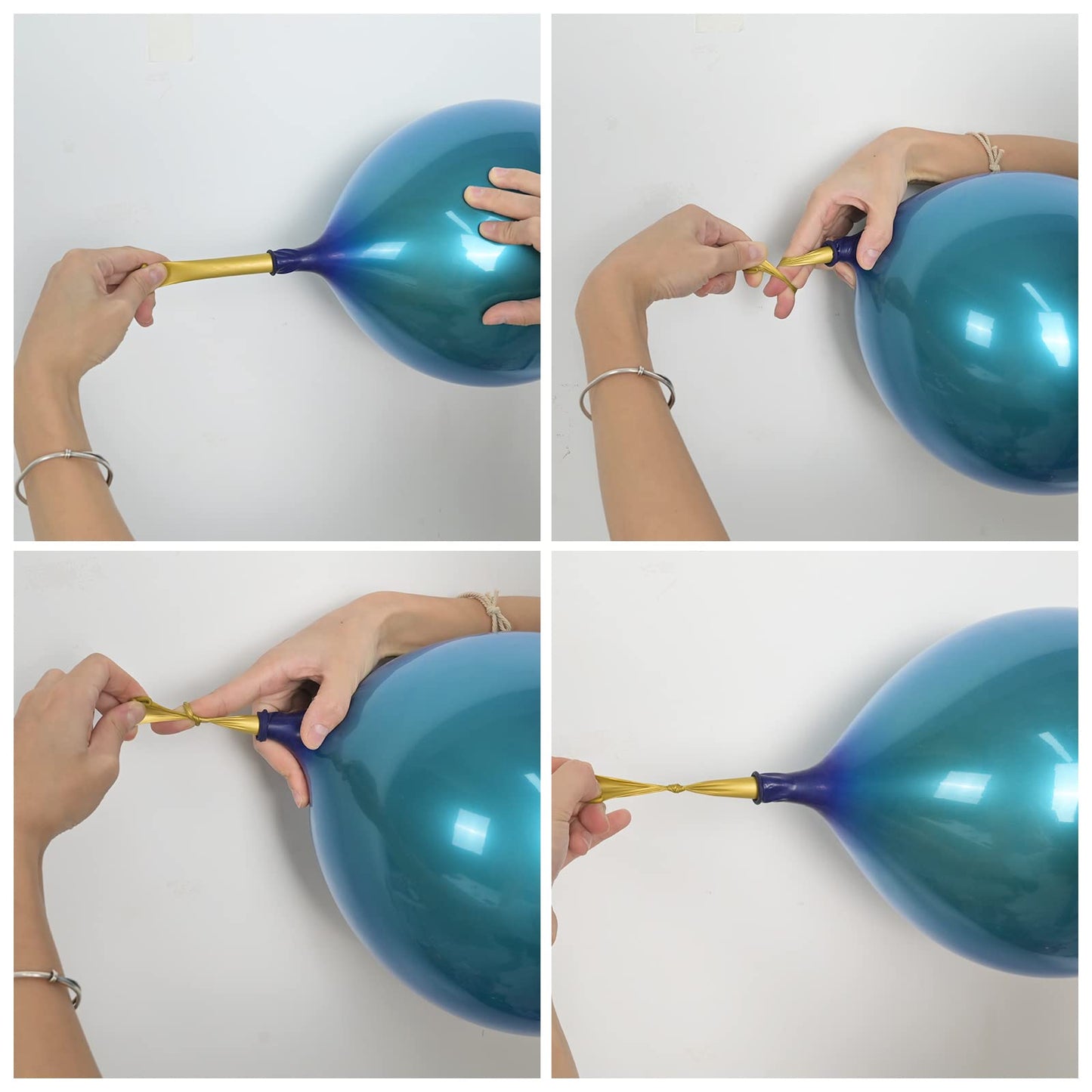 Chrome Blue Balloons 12 Inch, Double-Layered Metallic Light Blue Balloons, Shiny Thick Chrome Metallic Light Blue Latex Helium Balloons For Birthday Wedding Graduation Party Decoration Supplies