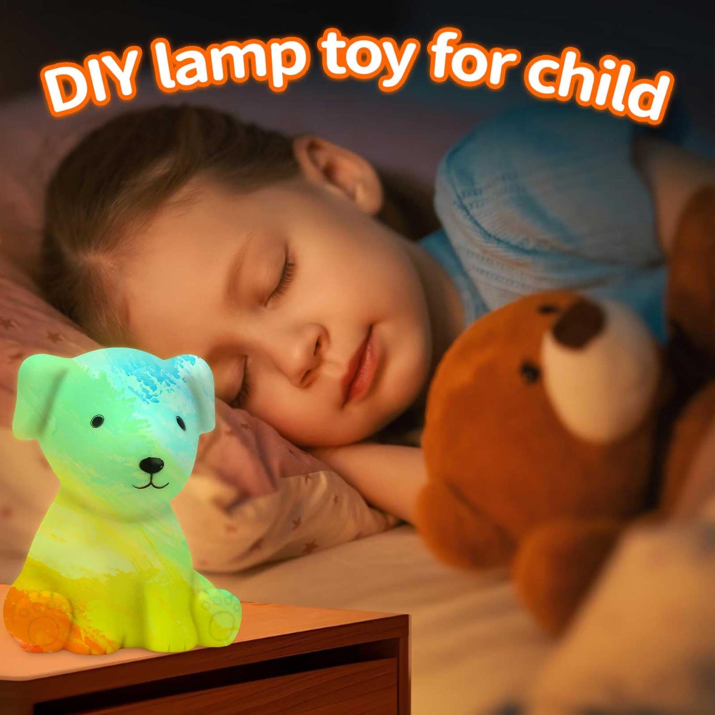 Hapmars Paint Your Own Dog Lamp Kit 2Pcs, Diy Dog Art Craft Painting Kits For Girls Boys Kid Age 4 5 6 7 8 9 10 11 12+, Art Supp