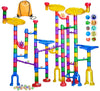 Meland Marble Run - 132Pcs Marble Maze Game Building Toy For Kid, Marble Track Race Set & Stem Learning Toys For Boy Girl Age 3 4 5 6 7 8 9+ (102 Translucent Marbulous Pcs & 30 Glass Marbles)