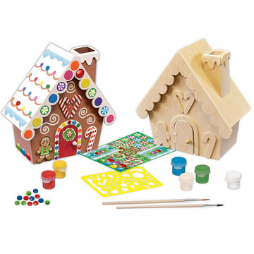 Works of Ahhh... Gingerbread House Wood Paint Kit - Holiday Craft Set, One Color, Model 21560