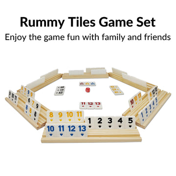 MIDOLITE Rummy Cube Game Set for 6 Players with 160 Wooden Tiles and Portable Case
