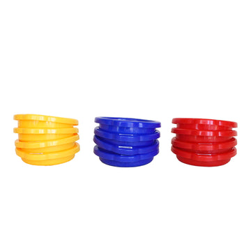 Spielstabil 12 Pack Small Sand Sieves (4 Red, 4 Blue, 4 Yellow Beach Sifters) - Made in Germany