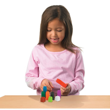 hand2mind Math Linking Cubes Set of 500, Plastic Color Sorting Counters, Multi-Color (Blue, Yellow, Red, Green, Orange, Black, Purple)