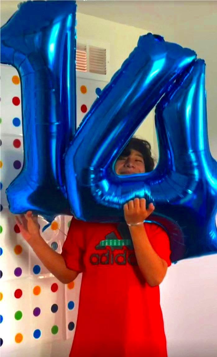 Jumbo Mylar Navy Blue 4 Number Balloon 40 Inch, Big Number 4 Balloons Birthday Decorations, 4Th Four 4 14 40 44 64 Year Old Birt
