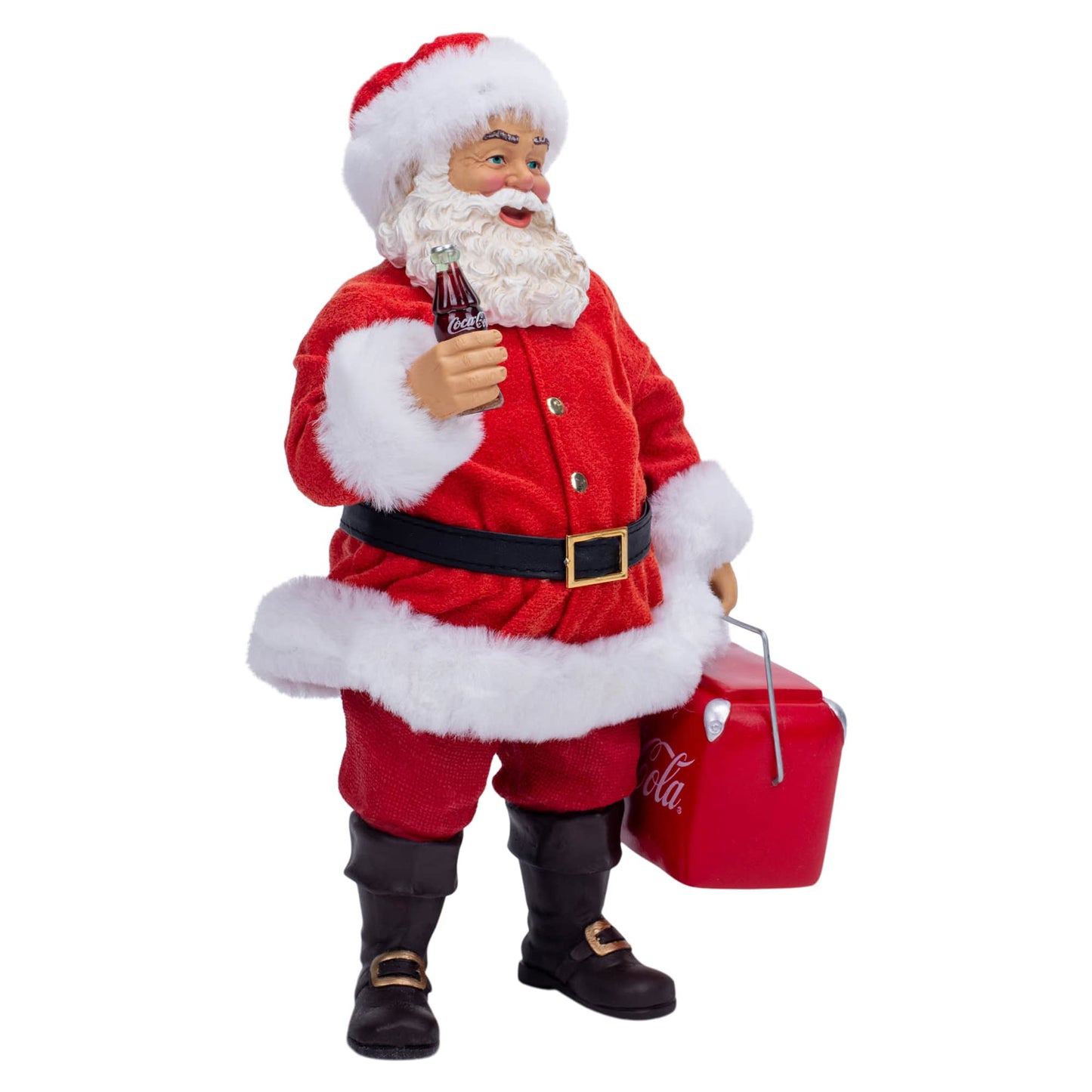 10.5-Inch Coke Santa With Cooler Table Piece
