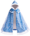 Purfeel Girls Princess Cape For Elsa Kids Warm Hooded Cloak Dress Up L 7-10Years