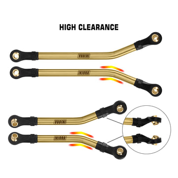 INJORA 8PCS Brass High Clearance Links Set for 1/18 RC Crawler TRX4M High Trail K10 F150, 43g/Set