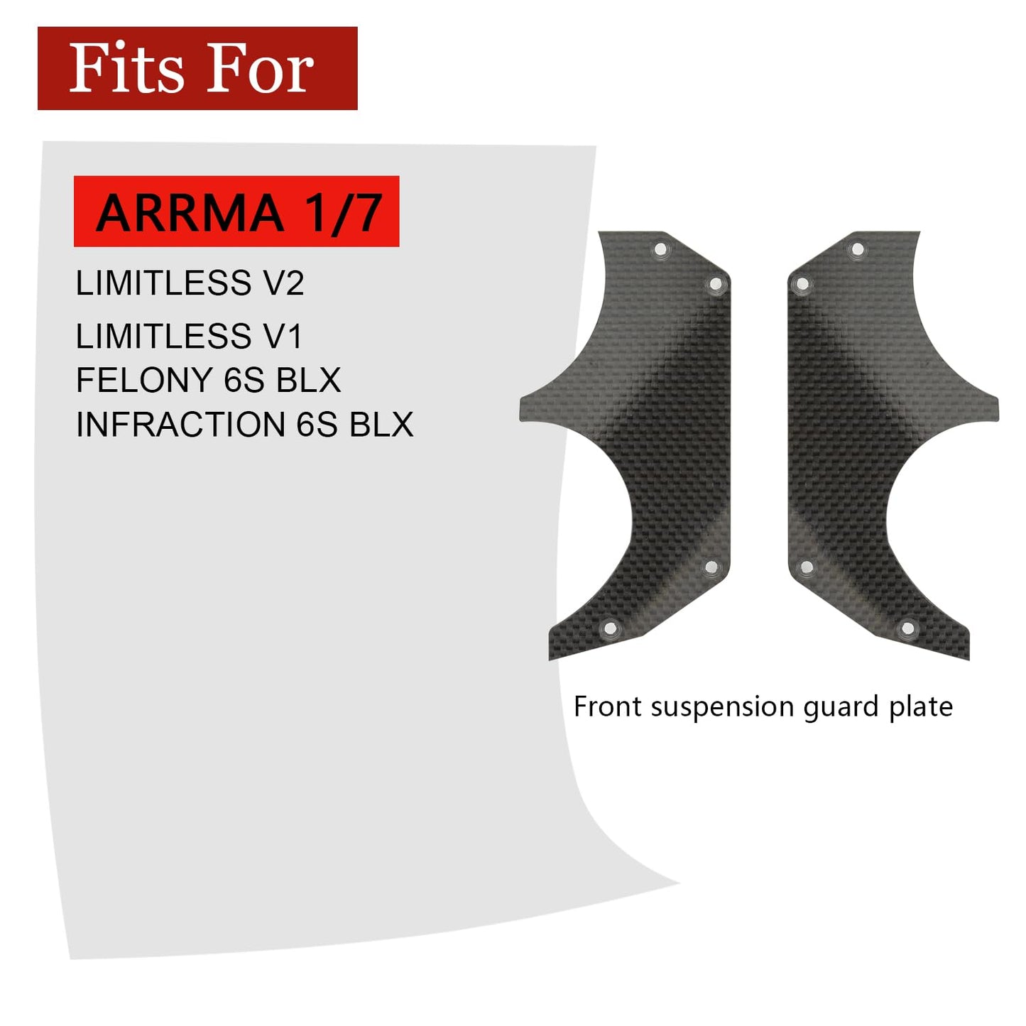 1.5MM Carbon Fiber Air Dam Diffuser for Arrma 6S 1/7 Infraction/Limitless/Felony,Wheel Covers Lightweight Left&Right Carbon Fibe