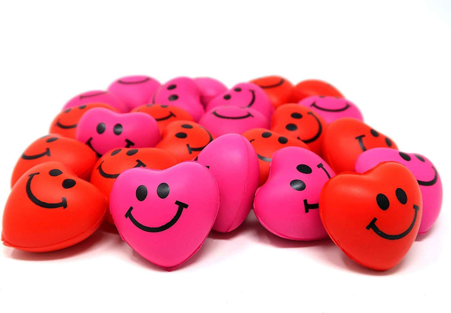 4E'S Novelty Heart Stress Balls Bulk 48 Pack - Valentines Squishies - For Class Valentines Party Favors For Kids, Valentines Day
