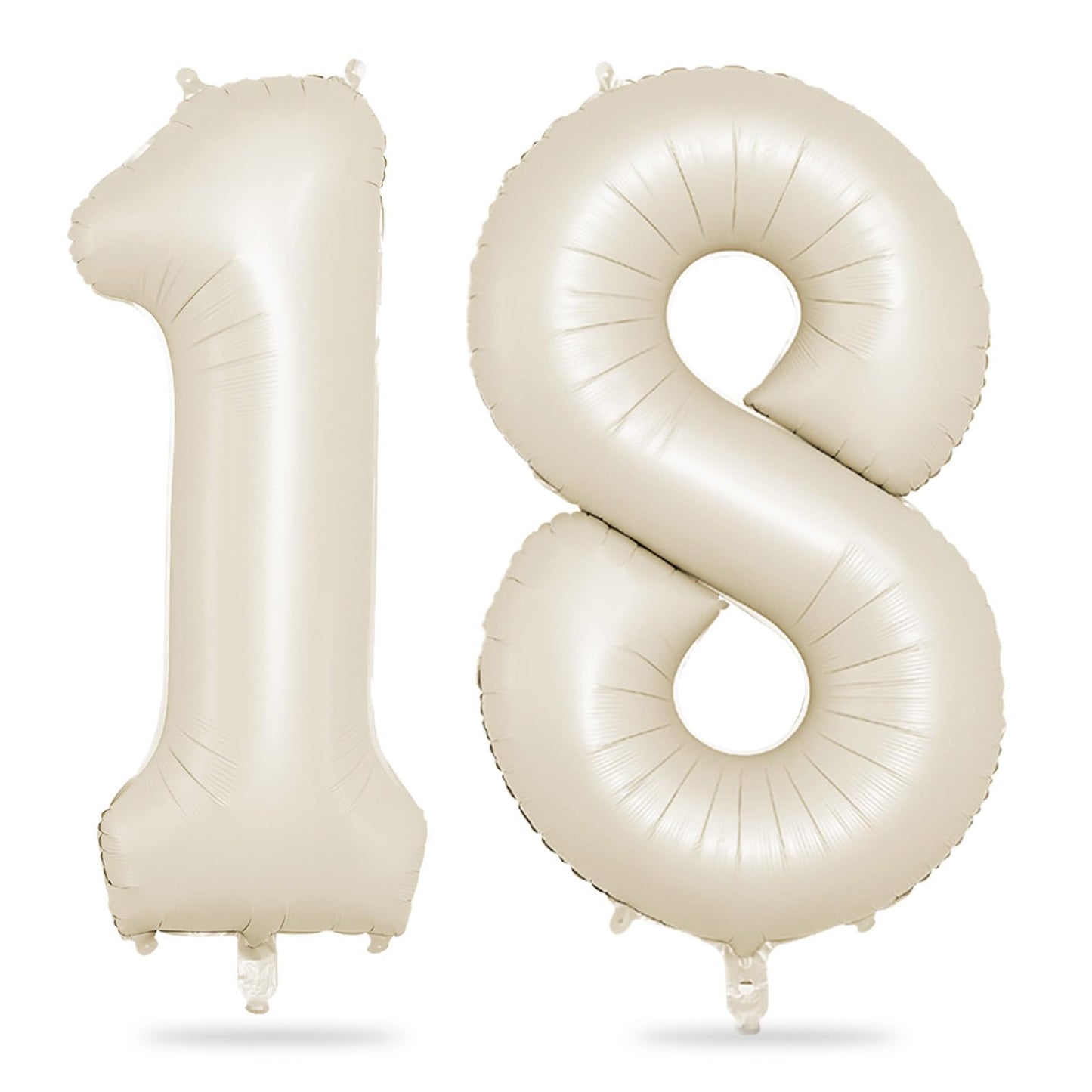 Biapian 40 Inch Cream Number 18 Balloon, 18Th Birthday Balloons, Big Digital 18 Or 81 Beige White Giant 18 Foil Balloon Helium F