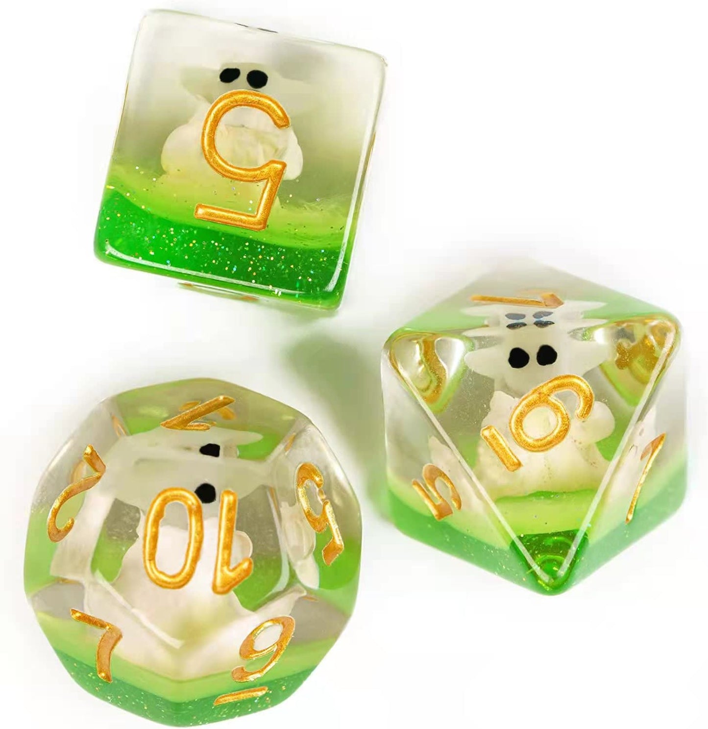 Cusdie 7-Die DND Dice, Polyhedral Dice Set Filled with Animal, for Role Playing Game Dungeons and Dragons D&D Dice MTG Pathfinde