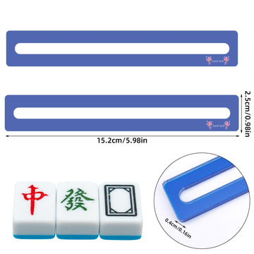 BOXOB 4pcs Mahjong Line Finder Good Luck Mahjong Card Line Guide Rules Reader Helper Mah Jongg Accessories Gifts for Players (Blue)