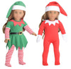 Sweet Dolly 18 Inch Christmas Doll Clothes, 18 Inch Christmas Elf Clothing Costume Santa'S Little Helper Outfits For 18 Inch Doll (Dolls Not Included)