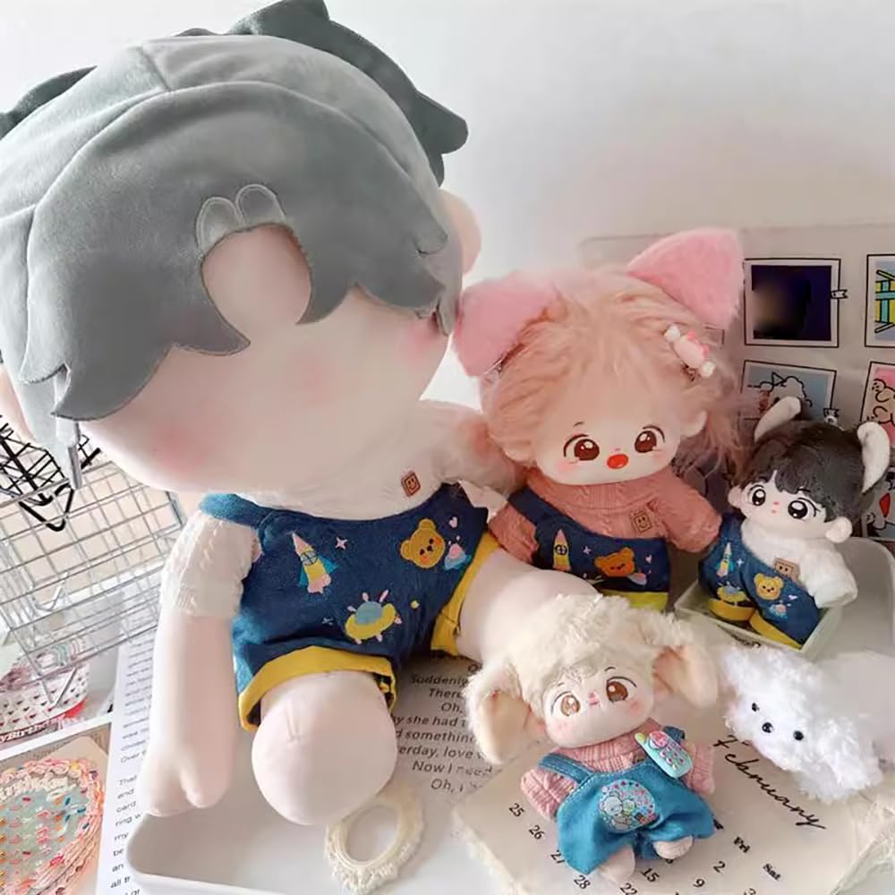 Niannyyhouse 10Cm Plush Doll Clothes Cartoon Pattern Knit Sweater Dolls Accessories Dress Up (Pink)