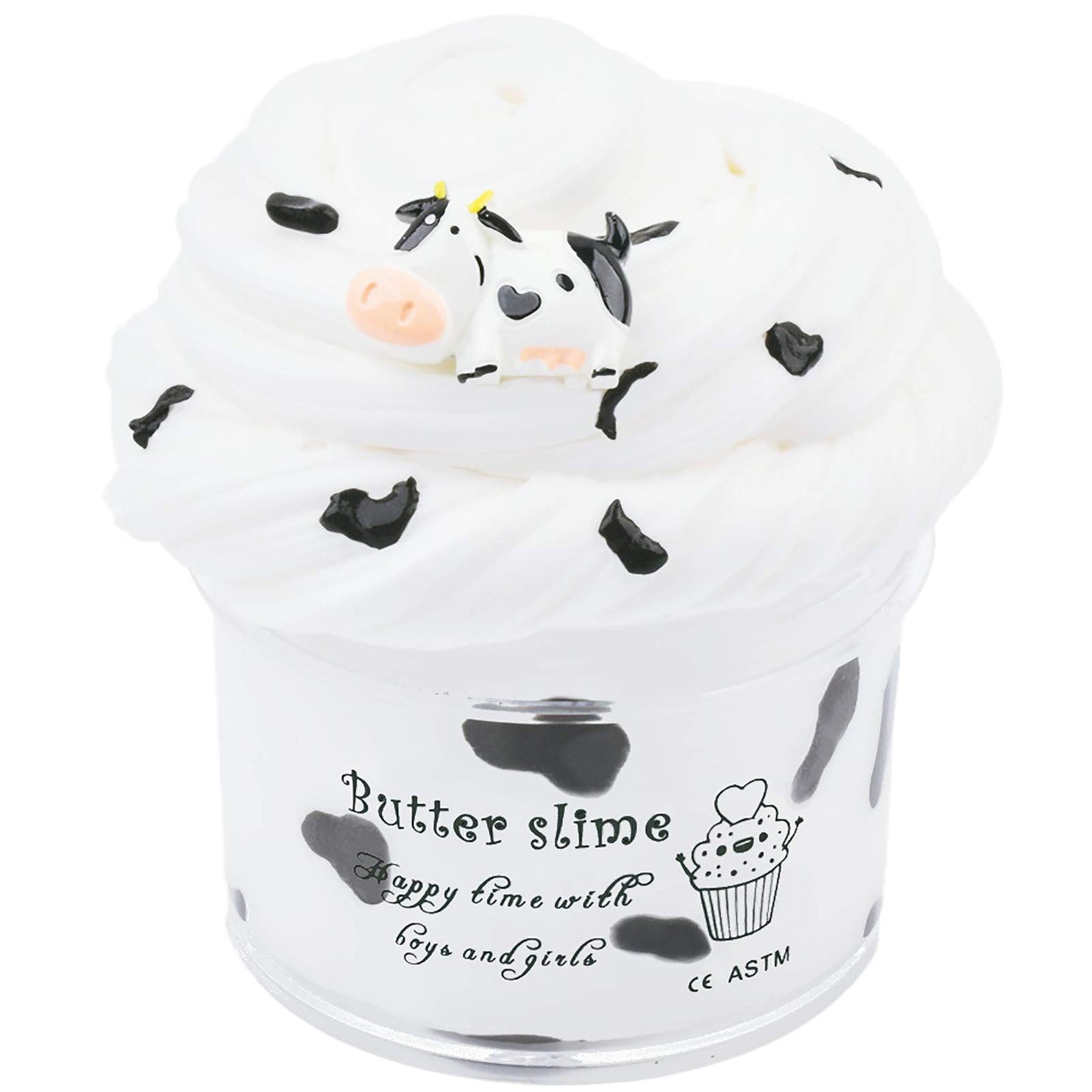 White Black Cow Butter Slime 7Oz Scented Slime,200Ml Non Sticky Premade Butter Slime For Kid Christmas Toy For Boys Girls Party Favors