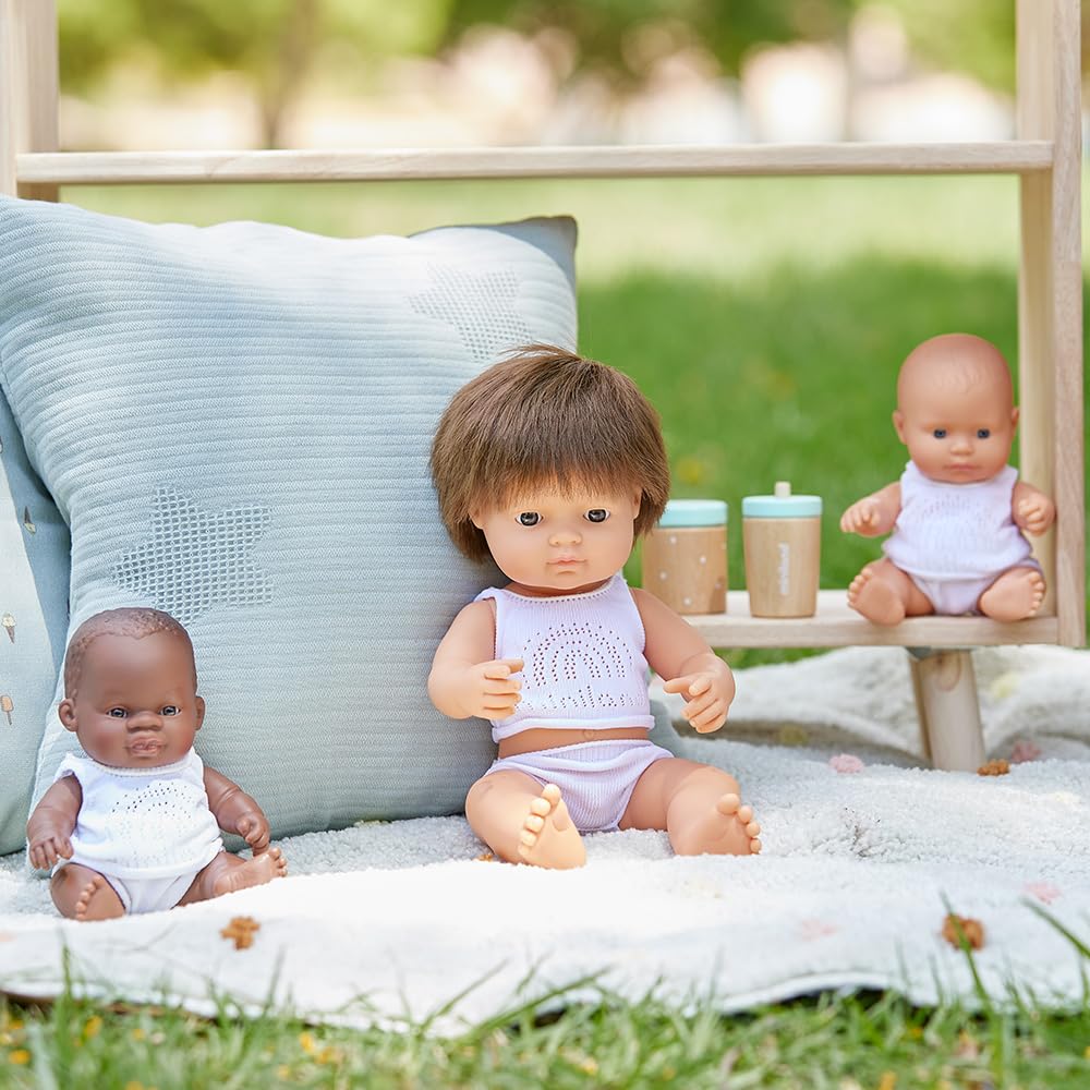 Miniland Doll 15'' Caucasian Brunette Boy (Box) - Made In Spain, Anatomically Correct, Quality, Inclusion