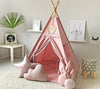 Rongfa Kids Teepee Tent With White Pom Pom - Indoor Play Teepee For Children Boys Portable Play House (Pink)