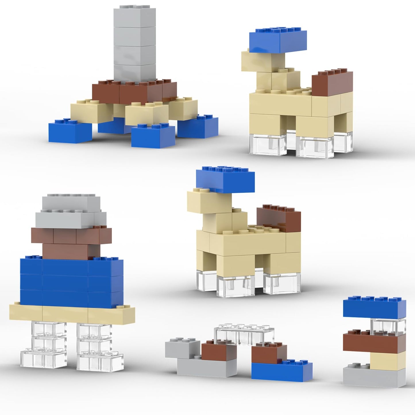 Webrick 300 Pcs Classic Building Bricks, Blue Bulk Bricks,Compatible With Lego And Major Brands Parts And Pieces, Creative Build