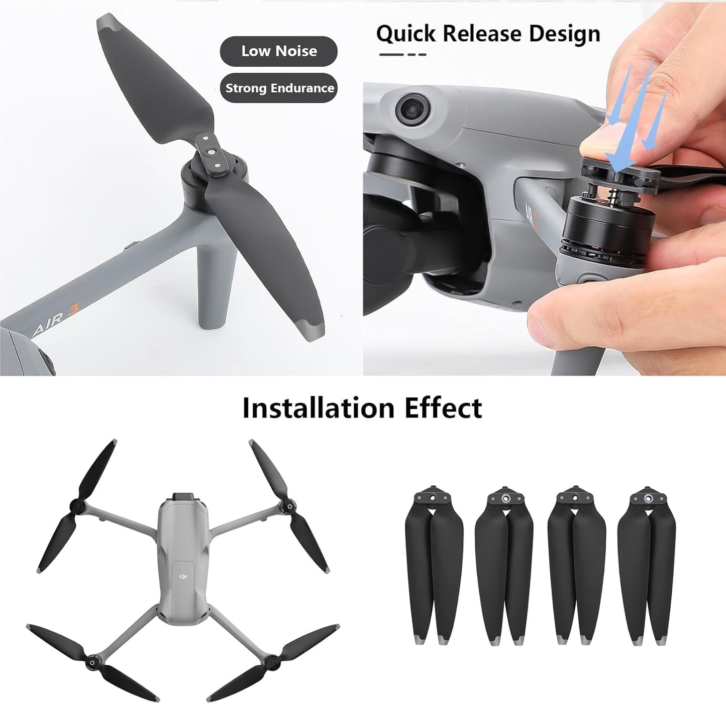 Craznick Propellers for DJI Air 3S/Air 3 Replacement Prop Blades Low Noise Accessories for DJI Mavic Air 3/Air 3S Drone Accessor
