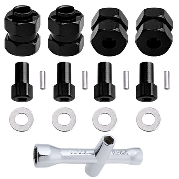 4 Pieces Aluminum Extended 7mm Hex Wheel Hubs 8mm Thick Wheel Spacers Offsets for Axial SCX24 AXI90081 Deadbolt AXI00002 Jeep Wr