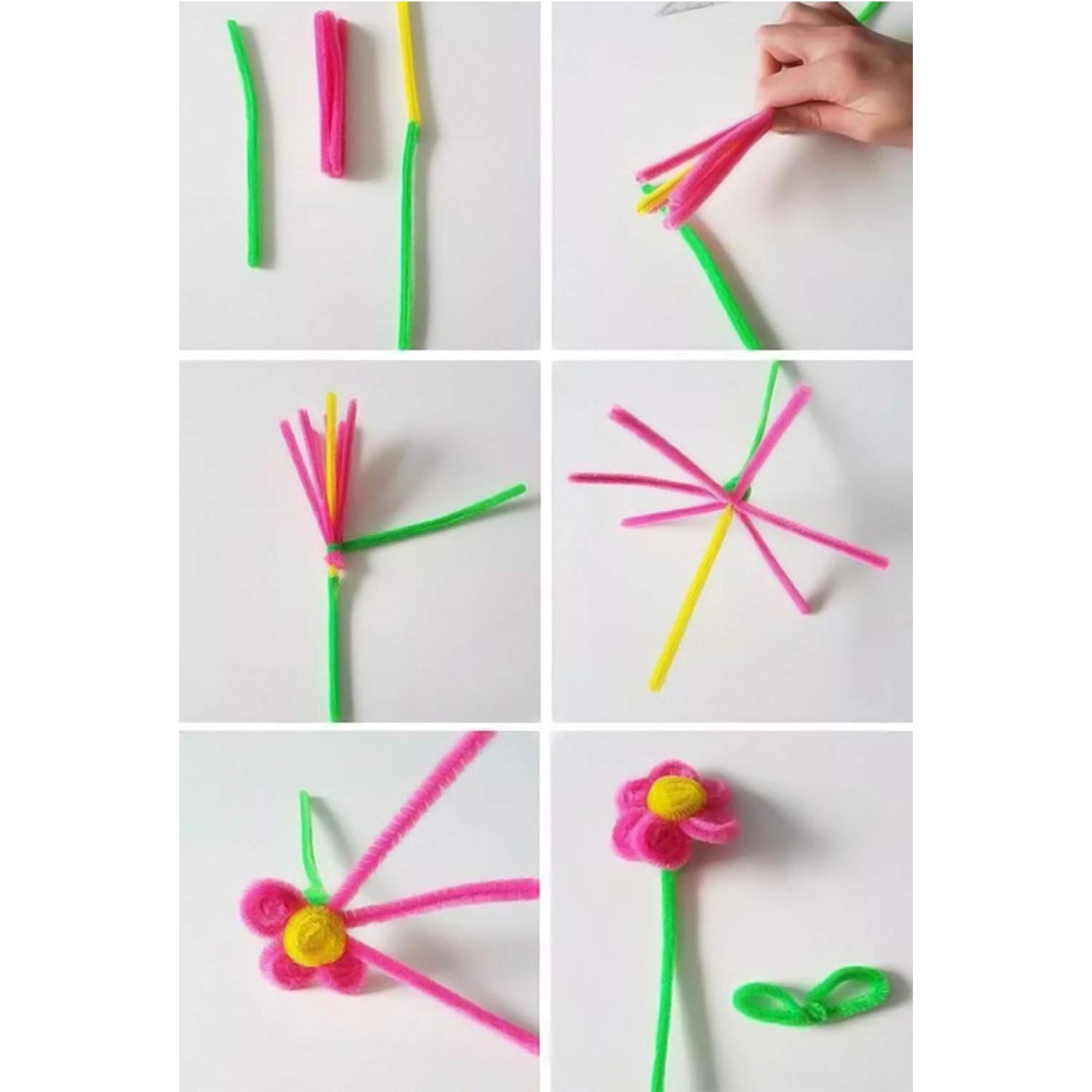 Waycreat 200 Pieces Pipe Cleaners Pink Chenille Stem for DIY Art Craft Decorations (6mm x 12 Inch)