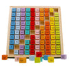 Umbresen Wooden Multiplication Board Game - 10x10 Times Table Tray with 100 Cubes, Montessori Learning Toy for Kids, Yellow