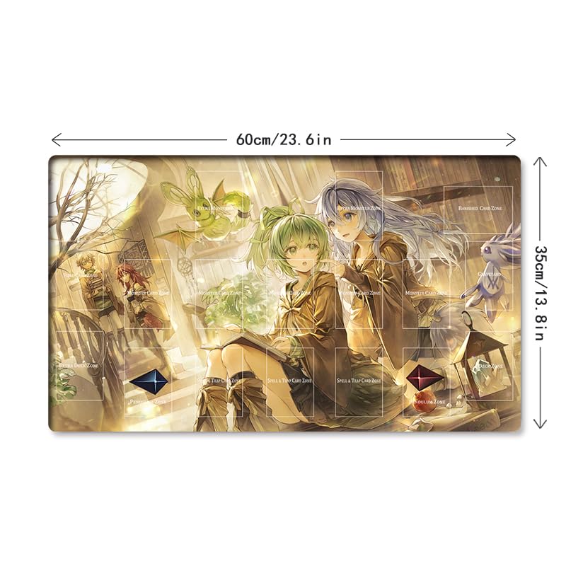 New Mlikemat Playmat Wynn The Wind Charmer & Eria TCG CCG OCG Trading Card Game Mat with Zones + Free Bag (ZD039-812-A)