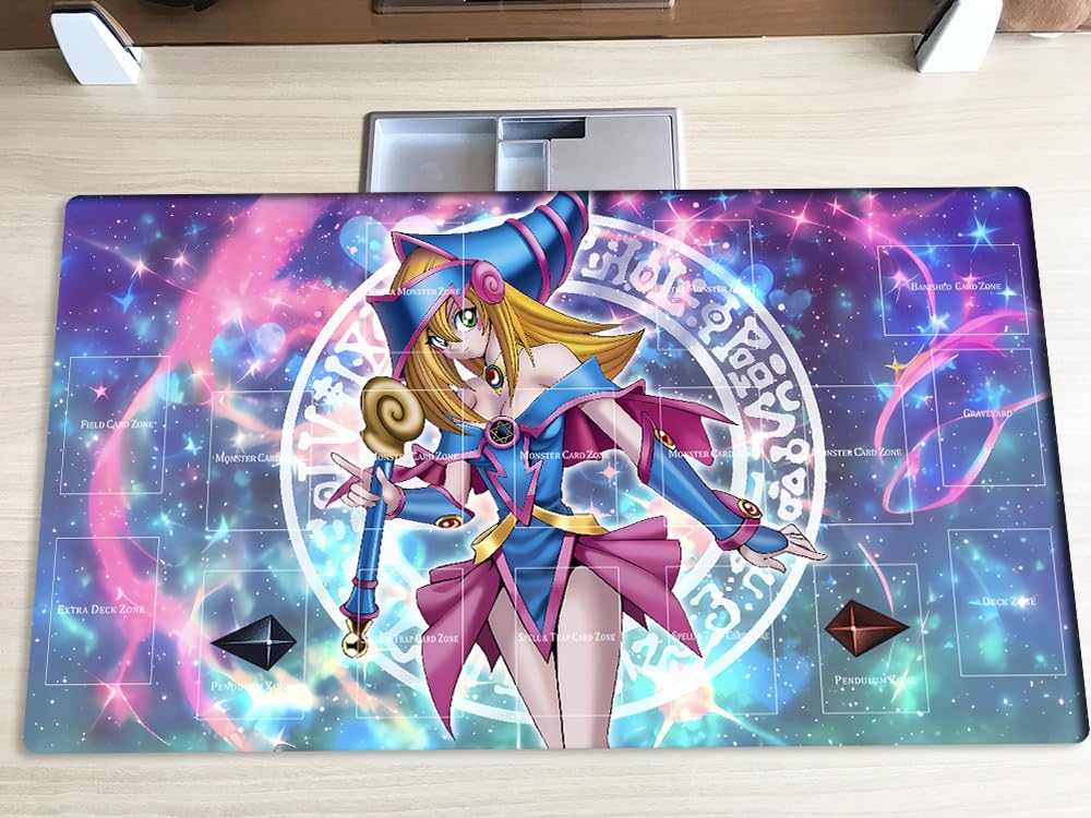 New Mlikemat Playmat Dark Magician Girl Tcg Ccg Ocg Trading Card Game Mat With Zones + Free Bag (Zd039-555-A)