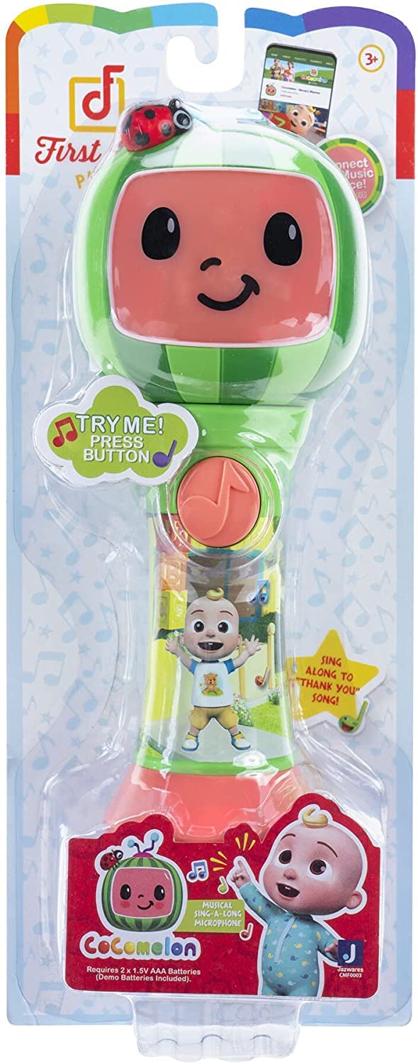 First Act Discovery Cocomelon Musical Sing-Along Microphone Plays Clips Of The ‘Thank You’ Song - Musical Instruments For Kids, Toddlers, And Preschoolers