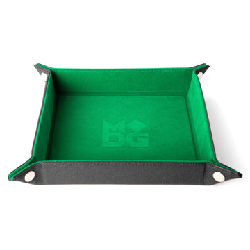 Metallic Dice Games Fold Up Velvet Dice Tray w/PU Leather Backing, Green, Model 81334, Perfect for Dungeons and Dragons Accessories