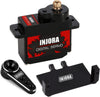 INJORA RC Servo 12g Digital Servo with Metal Mount and 15T Arm for AX24 Axial SCX24 Car Model Upgrade Parts(Black)
