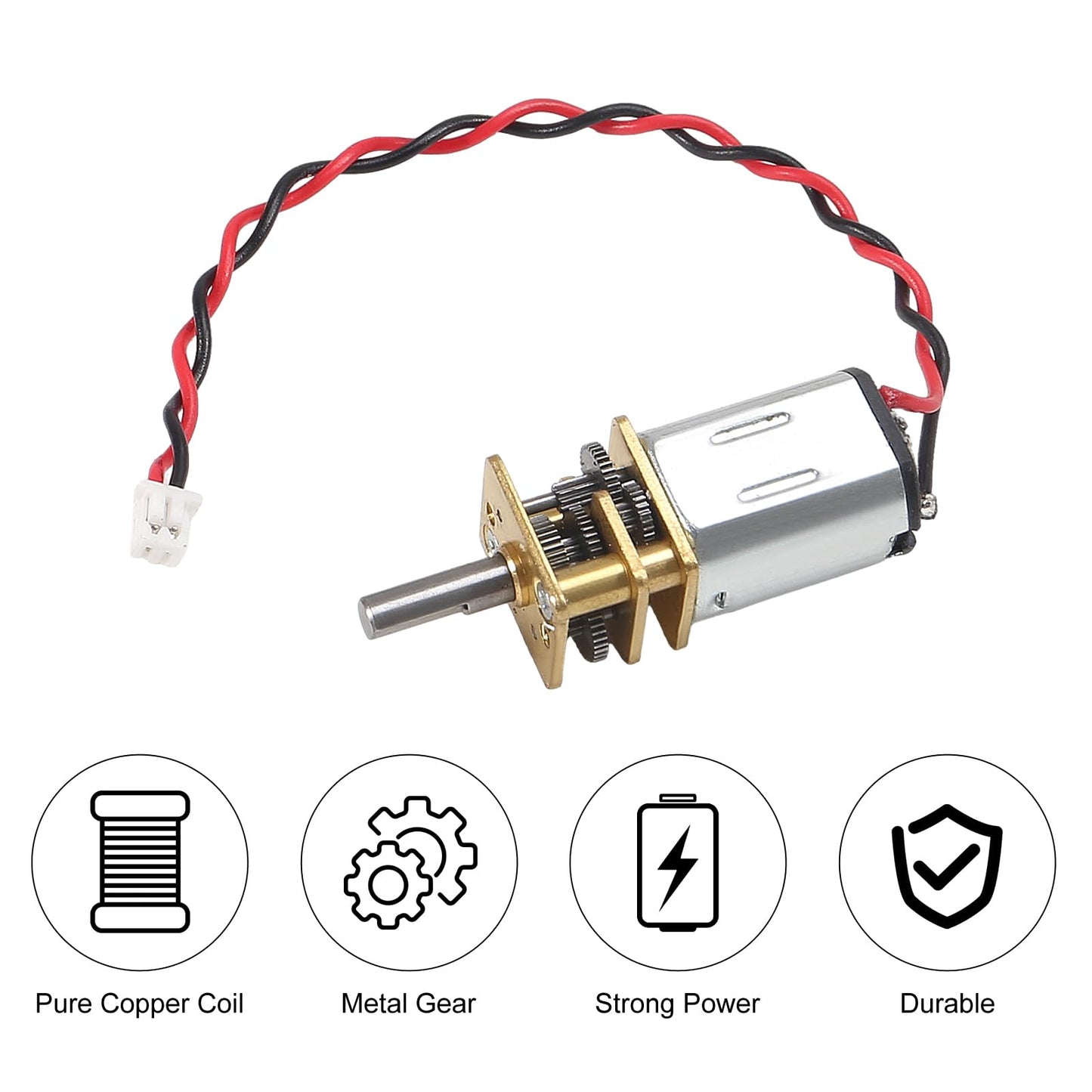 Coliao 6pcs Mini Micro N20 Gear Motor DC 3V-6V Slow Speed Full Metal Gearbox Micro Motor for RC Car, Robot Model, DIY Engine Toy