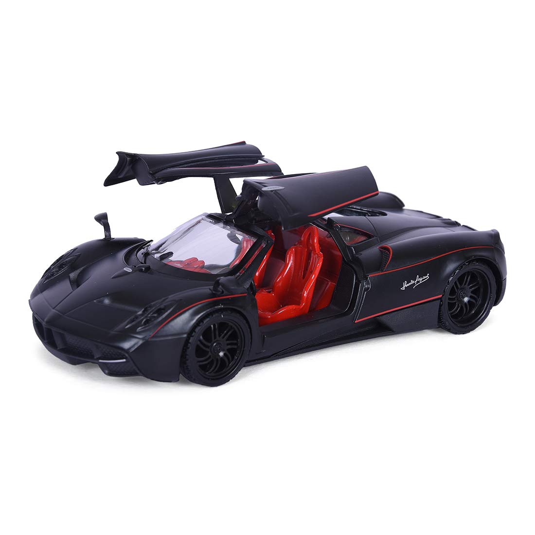 Motormax Pagani Huayra Matt Black With Red Interior 1/24 Diecast Model Car