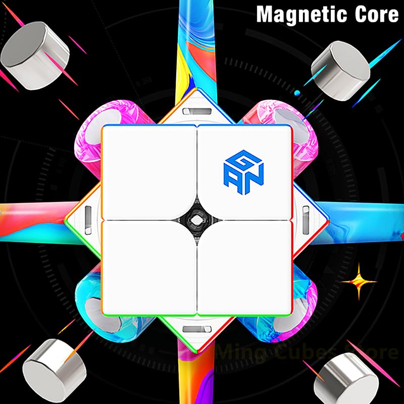Bukefuno Gan 251 Leap Magnetic Speed Cube Gans 2X2 Gan 251 Leap 63 Stickerless Magnets Magic Cube Mini 2X2X2 Puzzle Frosted Surf