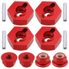HobbyPark Aluminum 12mm Wheel Hex Nuts & M4 Lock Nuts for 1/10 Scale RC Car Truck Crawler Buggy Short Course(8-Pack) (Red)