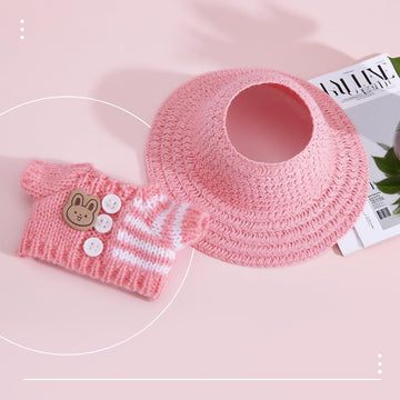 Clothes for Labubu 17cm Outfits for Labubu Dolls Have a Seat Labubu Clothes Exquisite Accessories for Doll enhanced Quality Doll Hats and Jackets (Pink)