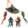 Hiawbon People Models Underwater Swimmers Action Figures Realistic Divers Figurines Plastic Speed Boat Model,Set Of 6