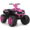 Honey Joy 12V Ride On Atv, 4-Wheeler Battery Powered Toddler Quad, 2 Speeds, Led Headlights, Slow Start, Horn, Music, Treaded Tires, Electric Ride On Toy For Kids(Pink)