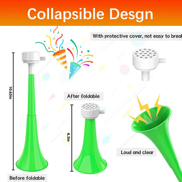 Vuvuzelas Soccer Horn Collapsible Blow Horns Noise Maker Loud Sound Sports Horn Noisemaker for Sporting Events School Graduation Games Party Supplies Favors Accessories