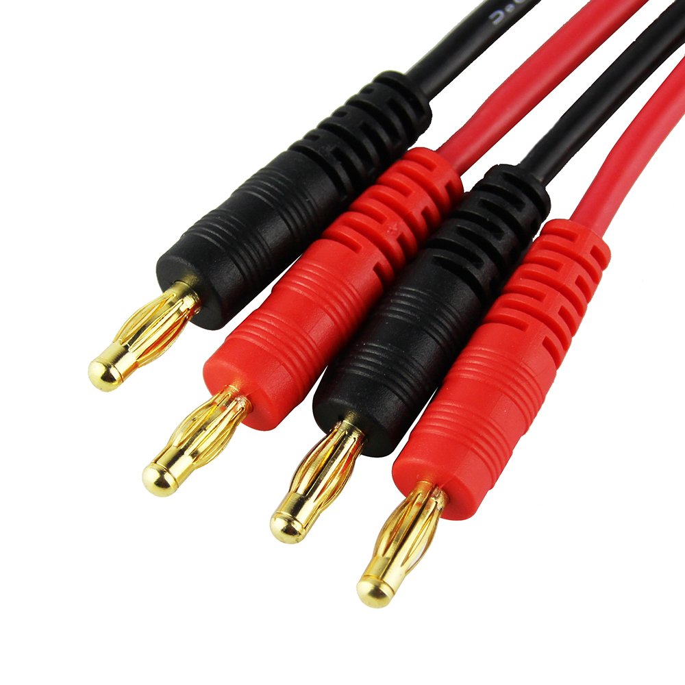OliYin 2pcs Female XT60 to 4.0 Banana Plug RC Battery Charge Cable 14awg Silicone Wire 30cm 11.8inch (Pack of 2)
