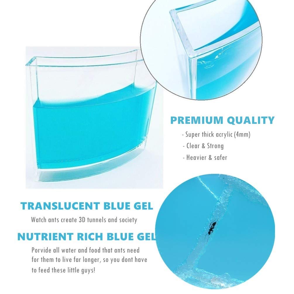 Navadeal Ant Farm Habitat For Kids W/ Led Light – Stem Toys, Educational & Science Kit With Nutrient Blue Gel, Observing Ants Create 3D Tunnels To Study Ants Behaviors & Ecosystem ( Ants Not Included)