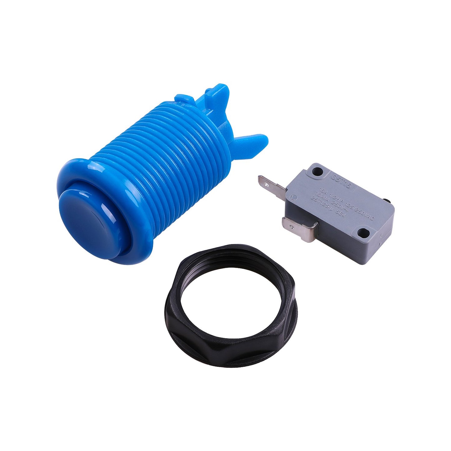 Easyget Arcade Push Button Set - 6 Piece HAPP Type, 30MM, Blue, Plastic, Model EA-MS-BUT-01 for Mame/Jamma Video Games