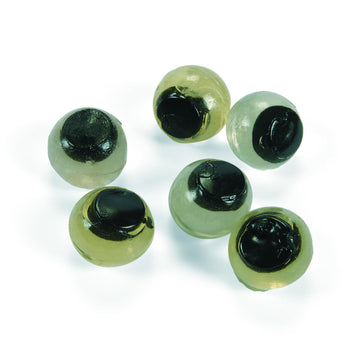 Fun Express Glow in The Dark Sticky Eyes - Vinyl Halloween Toys, Bulk Set of 48, .75 Inch, White & Black (Glows Green)