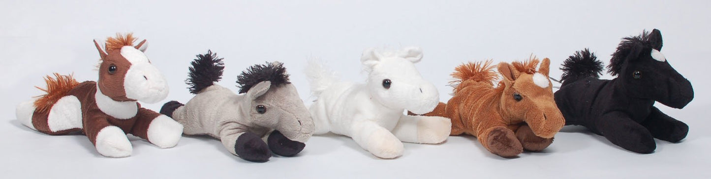 Unipak Plush Horse Barn with 5 Stuffed Horses - Red Carrying Case for Playtime Fun and Imaginative Adventures