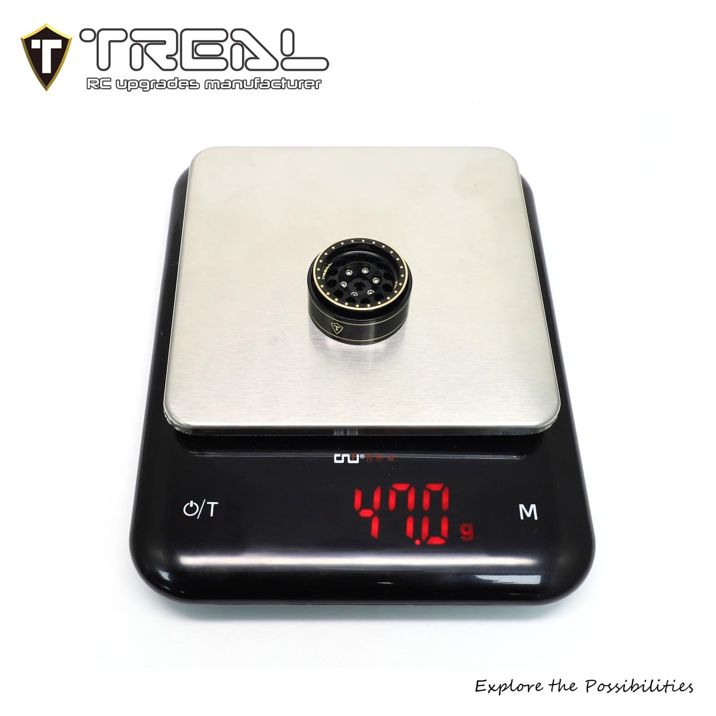 TREAL 1.0 Beadlock Wheels Brass Vintage Wheel Rims Heavy Weight Upgrades 4pcs for SCX24 FCX24 TRX4M 1/24 1/18 RC Crawler, 47g/pc