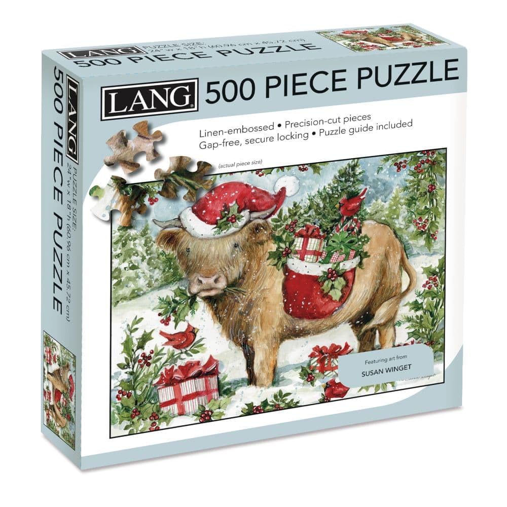 Lang, Holiday Highland Cow 500pc Puzzle